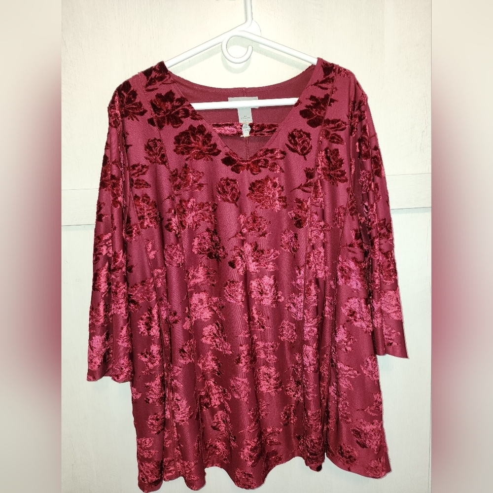 Preowned red size 2x Catherine's tunic blouse